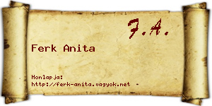 Ferk Anita névjegykártya